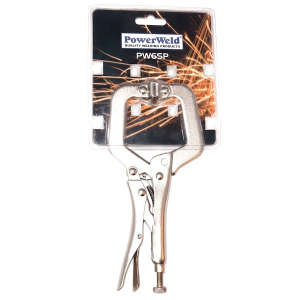 Powerweld Locking C-Clamps with Swivel Pads, 6" PW6SP - main